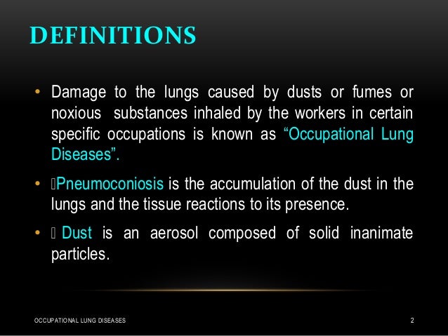 Occupational Lung Disorders